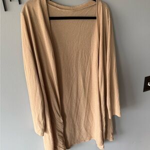 Elegant Beige Open-Front ThinCardigan